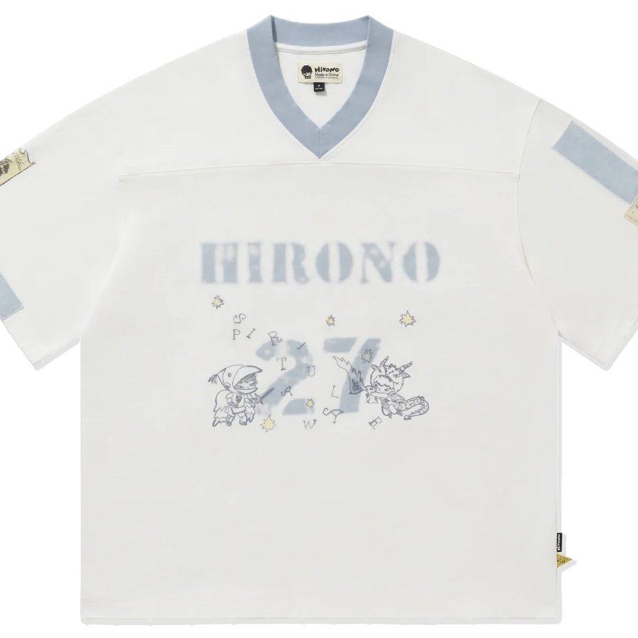 Hirono Final Whistle Pitch Patchwork Short-Sleeve T-Shirt