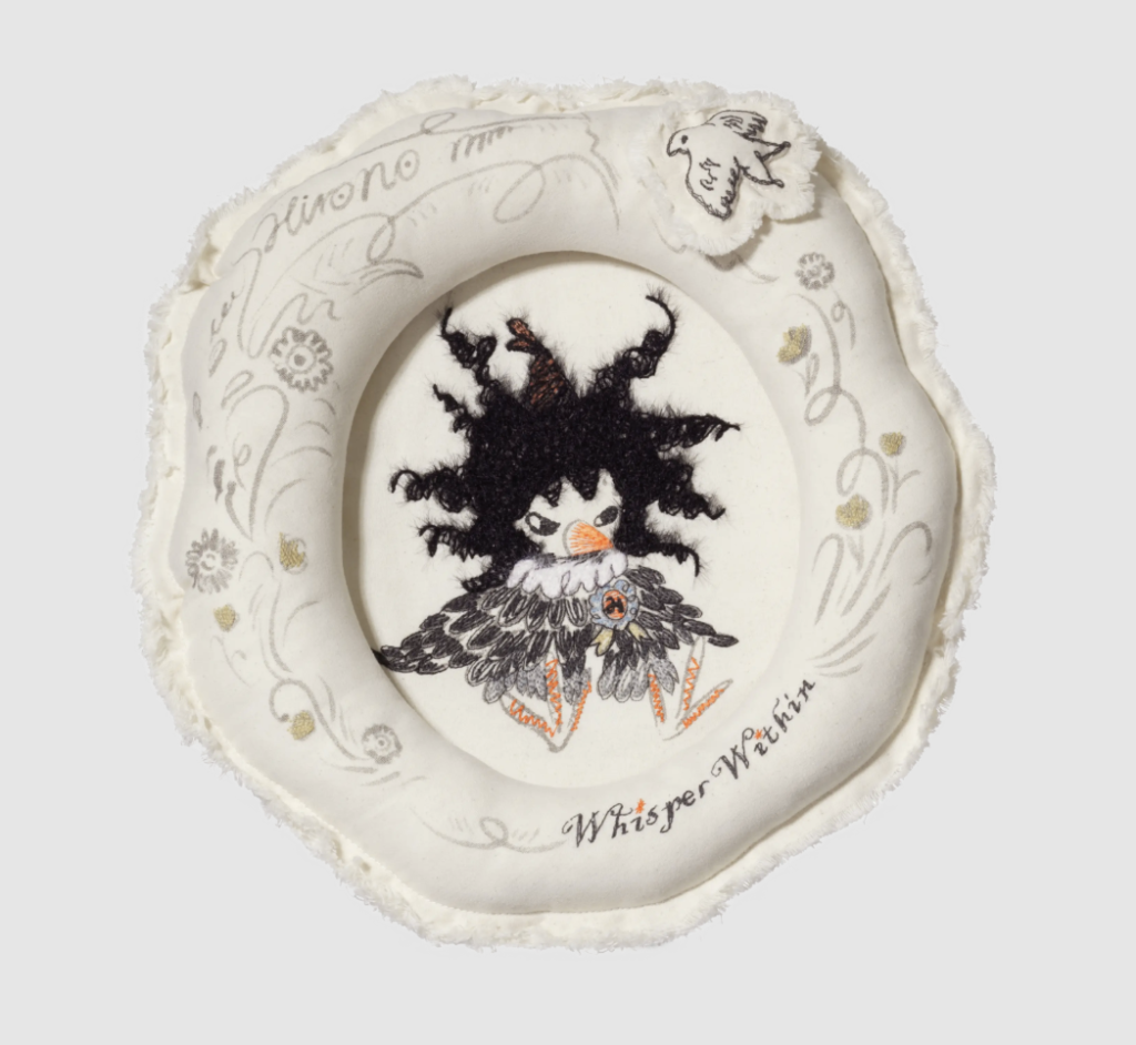HIRONO Whisper Within Crow Fabric Artwork