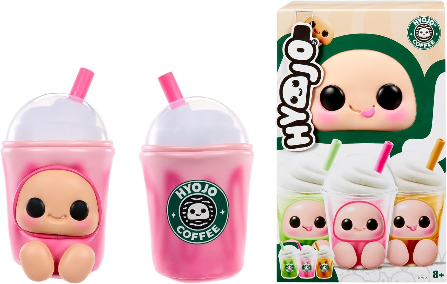 Hyojo Cuddlectibles Frappe Series: Green Matcha, Pink Strawberry, Brown Caramel