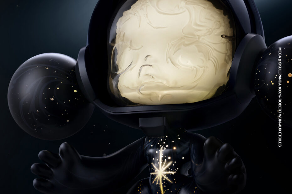 MEGA SKULLPANDA 1000% Robert Wun Aux étoiles, official POP MART picture