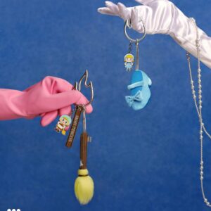 Angry Molly Disney Princess pendants with a broom charm and a glass slipper charm