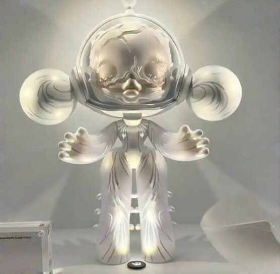 MEGA SKULLPANDA 1000% Robert Wun in clear and silver