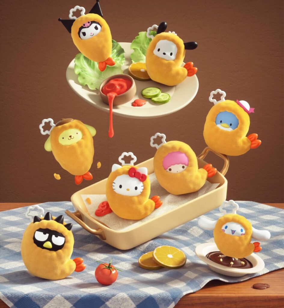 Sanrio Characters POP BEAN Series: eight Sanrio IPs dressed as fried shrimp